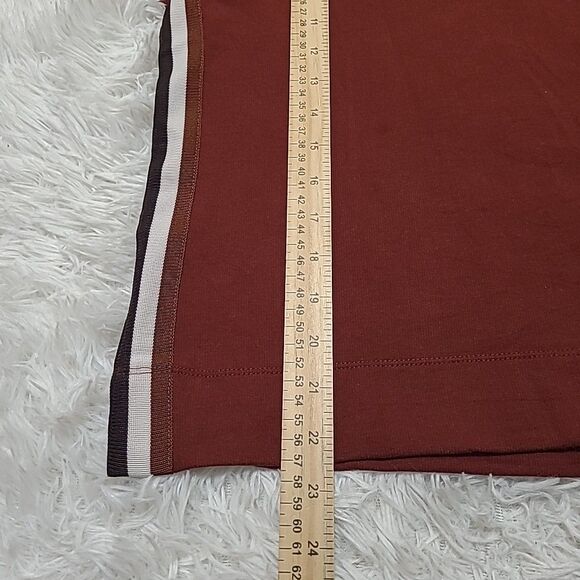 Evereve Taylor Stripe Trim Crew Neck Sweatshirt Women’s Size Medium Maroon Red - Picture 11 of 11